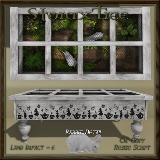 Second Life Marketplace White Bunny Hutch Coffee Table B1